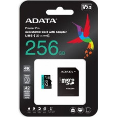 Adata MEMORY MICRO SDXC 256GB W/AD./AUSDX256GUI3V30SA2-RA1 ADATA