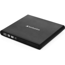 Verbatim Externer Slimline CD-DVD-Brenner, externer DVD-Brenner (schwarz, USB-A 2.0)