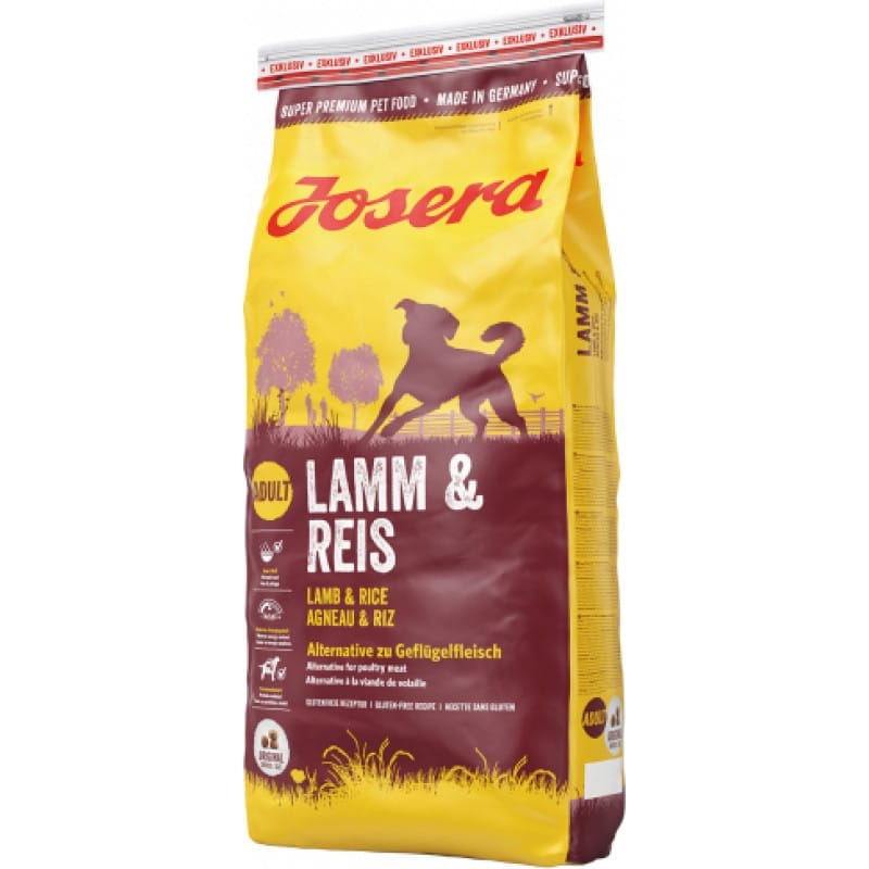 Josera Lamb & Rice (2415) Sausā barība pieaugušiem suņiem, Kukurūza, jērs, rīsi 15 kg