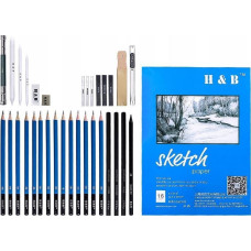 H&B Zestaw Ołówków Do Szkicowania Rysowania H&b / 34w1