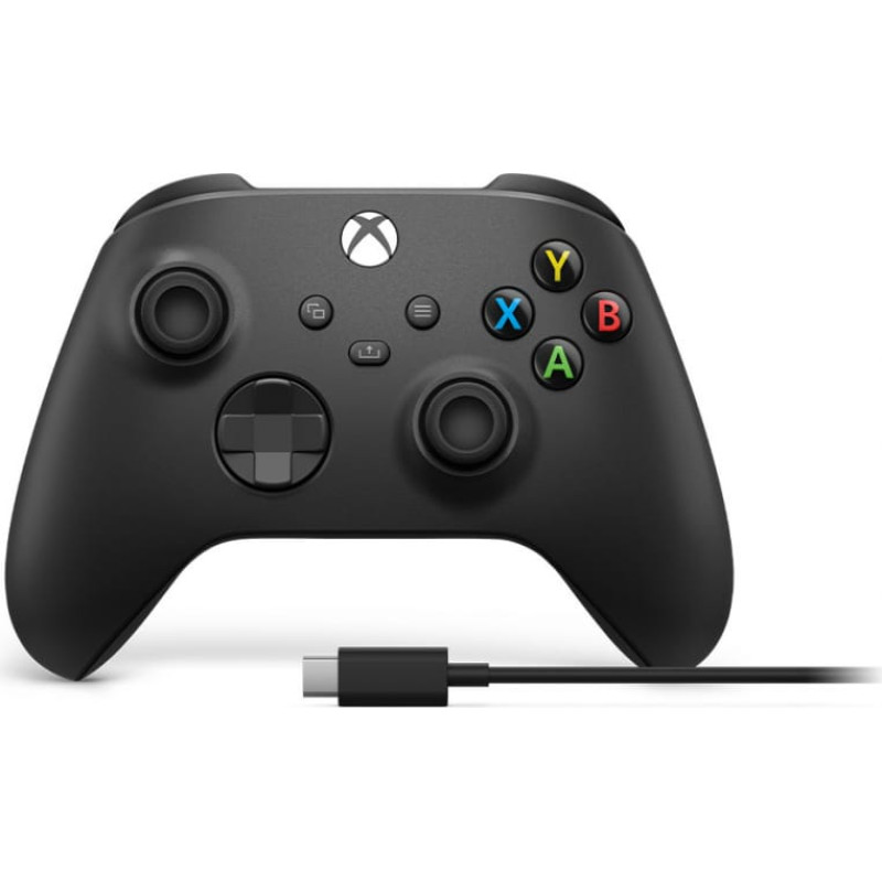 Microsoft Xbox Wireless Controller + USBC Cable Black Gamepad Analogue
