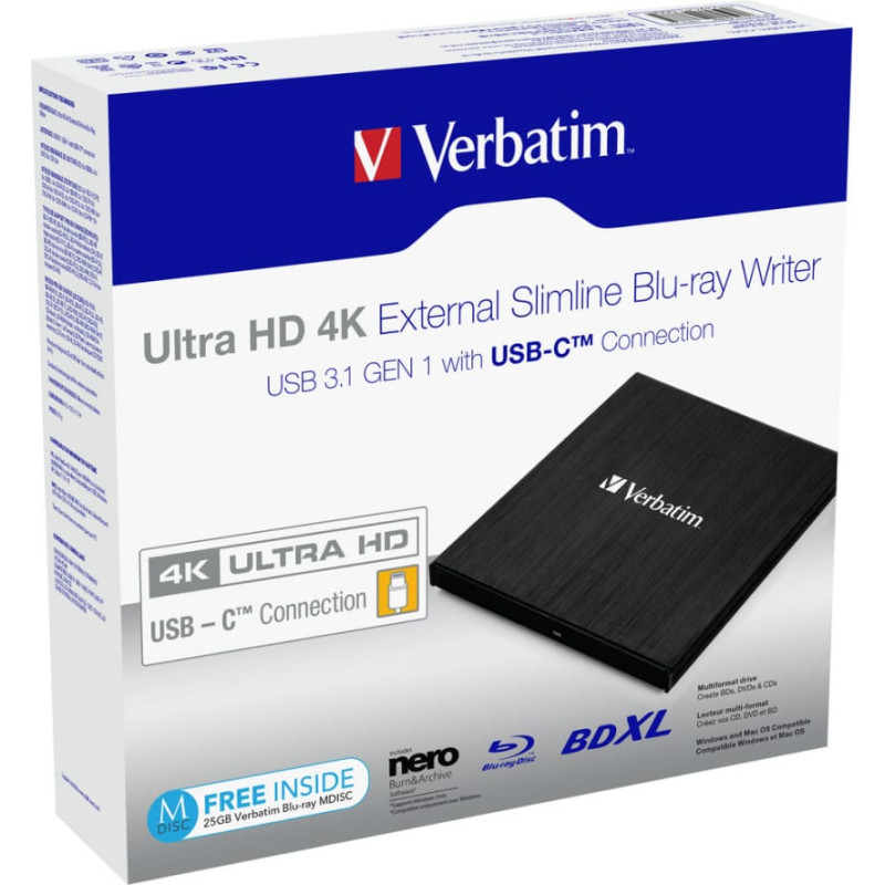 Verbatim 43888 optical disc drive Blu-Ray DVD Combo Black