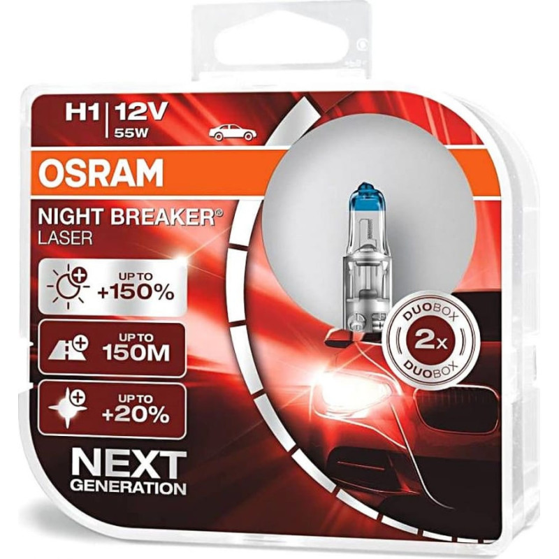 Osram OSRAM autožárovka H1 NIGHT BREAKER® LASER 12V 55W P14,5s (Duo-Box)