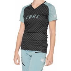 100 Bon 100% Koszulka damska 100% AIRMATIC Women's Jersey krótki rękaw seafoam checkers roz. L (NEW 2021)