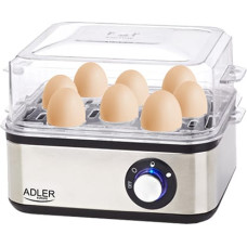 Adler AD 4486 egg cooker 8 egg(s) 800 W Black,Satin steel,Transparent