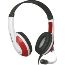 Defender HEADPHONES DEFENDER WITH MICROPHONE WARHEAD G-120 WHITE & RED + GAME!!!