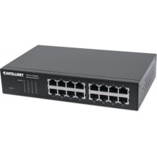 Intellinet 16-Port Gigabit Ethernet Switch, 16-Port RJ45 10/100/1000 Mbps, IEEE 802.3az Energy Efficient Ethernet, Desktop, 19
