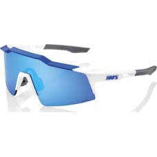 100 Bon 100% Okulary 100% SPEEDCRAFT SL Matte White/Metallic Blue - HiPER Blue Multilayer Mirror Lens (Szkła Niebieskie Lustrzane Wielowarstwowe LT 15% + Szkła Przeźroczyste LT 93%) (NEW 2021)