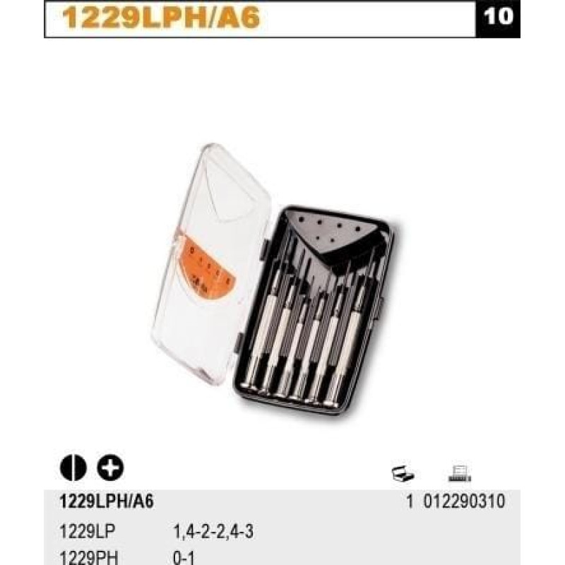 Beta Tools KPL.WKRĘTAKÓW PRECYZ. 1229LP+1229PH 6SZT 1229LPH/A6 BETA UTENSILI S.P.A.