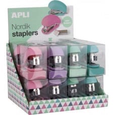 Apli Zszywacz Apli Zszywacz APLI Nordik, Soft Touch, 30 kart., zszywki, pudełko z zawieszką, mix kolorów pastel