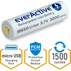 Everactive Rechargeable batteries everActive 18650 3,7V Li-ion 3200mAh micro USB