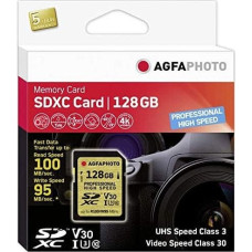 Agfaphoto Karta AgfaPhoto SDXC 128 GB Class 10 UHS-I/U3 V30 (10607)