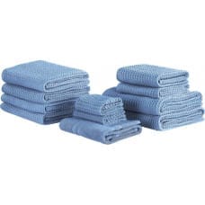 Beliani Komplet 11 ręczników bawełniany niebieski AREORA