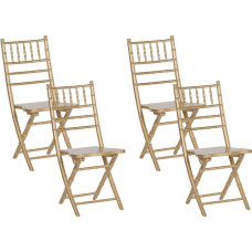 Beliani Zestaw 4 krzeseł drewniany złoty MACHIAS