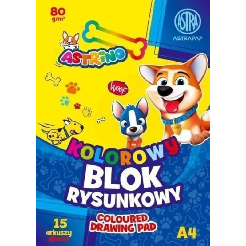 Astra Blok kolorowy barwiony A4/15K 80g Astrino (10szt)