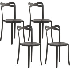 Shumee Zestaw 4 krzeseł do jadalni czarny CAMOGLI
