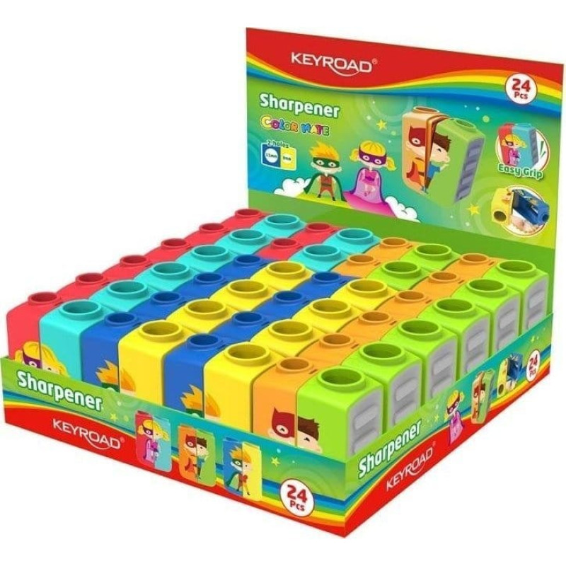 Keyroad Temperówka Cartoon plastikowa, podwójna (24szt)