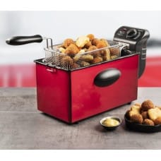Bestron Deep Frytkownica z zimną strefą AF357R, 3,5L, 2000 W, czerwona