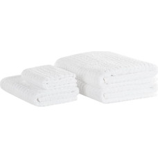 Beliani Komplet 4 ręczników bawełniany biały ATAI