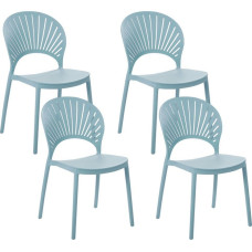 Beliani Zestaw 4 krzeseł do jadalni niebieski OSTIA