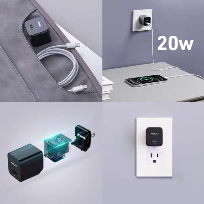 Aukey AUEKY PA-Y20S Minima Wall charger 1x USB-C Power Delivery 3.0 20W