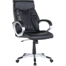 Shumee Krzesło biurowe Shumee Fotel biurowy regulowany ekoskóra czarny TRIUMPH