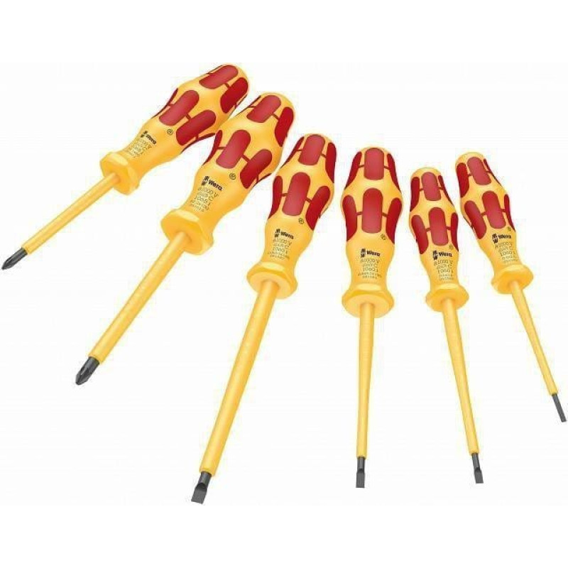 Wera 1060 i/1065 i/6 Schraubendrehersatz Kraftform VDE (gelb/rot, 6-teilig, Black Point Spitze)