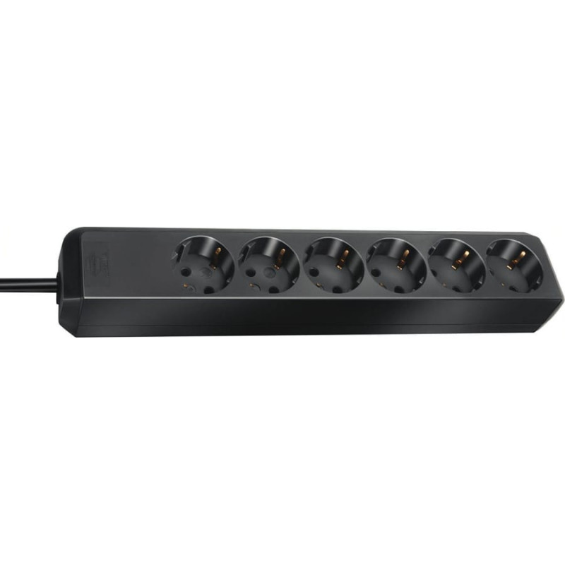 Brennenstuhl Eco-Line Steckdosenleiste 6-fach (schwarz, 1,5 Meter)