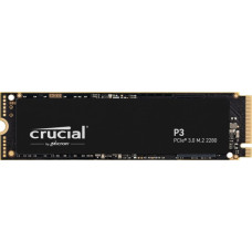Crucial SSD P3 500GB M.2 PCIE NVMe 3D NAND Write speed 1900 MBytes/sec Read speed 3500 MBytes/sec TBW 110 TB