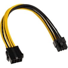 Akasa PCIe 8-pin - ATX/EPS 8-pin, 0.2m, Czarno-żółty (AK-CBPW23-20)