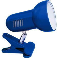 Activejet Clip-on desk lamp, blue, metal, E27 thread