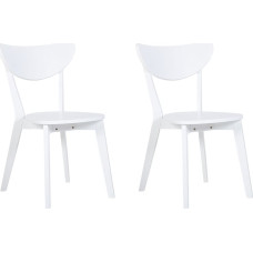 Beliani Zestaw 2 krzeseł do jadalni biały ROXBY