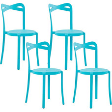 Shumee Zestaw 4 krzeseł do jadalni niebieski CAMOGLI