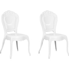 Beliani Zestaw 2 krzeseł do jadalni biały VERMONT