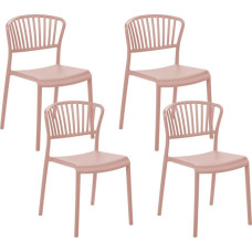 Beliani Zestaw 4 krzeseł do jadalni różowy GELA