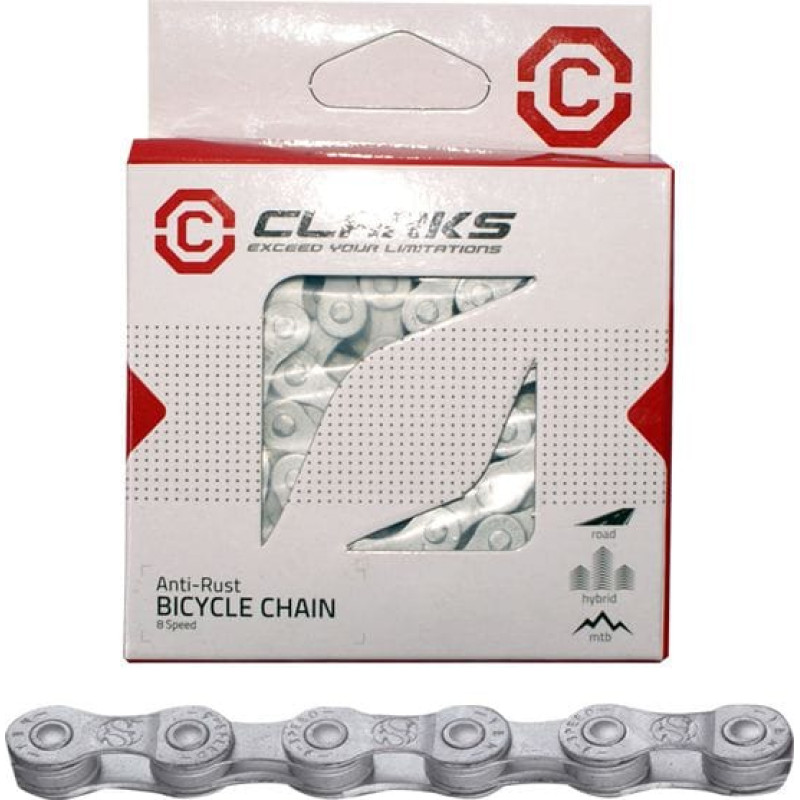 Clarks Łańcuch rowerowy YBN CL8 RB SHIMANO CAMPAGNOLO SRAM (8 Biegów, 1/2