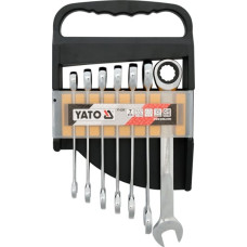 Yato Zestaw kluczy płasko-oczkowych z grzechotką 10-19mm 7szt. (YT-0208)