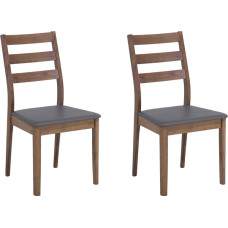 Beliani Zestaw 2 krzeseł do jadalni ciemne drewno MODESTO