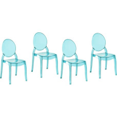 Beliani Zestaw 4 krzeseł do jadalni przezroczysty niebieski MERTON