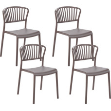 Beliani Zestaw 4 krzeseł do jadalni beżowoszary GELA
