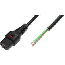 Assmann Kabel zasilający Assmann IEC LOCK, 3x1mm2, 2m, czarny (IEC-PC1025)
