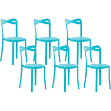 Shumee Zestaw 6 krzeseł do jadalni niebieski CAMOGLI
