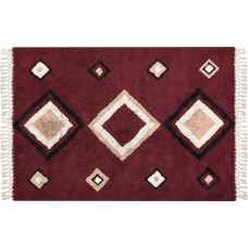 Beliani Lumarko Dywan bawełniany 140 x 200 cm czerwony SIIRT!