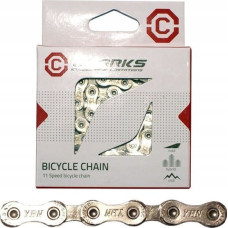 Clarks Łańcuch rowerowy CLARKS C12, 12-rzędowy, 126 ogniw, Kompatybilny ze SRAM grupa NX Eagle, Spinka, Standard, Szosa/MTB, Srebrny