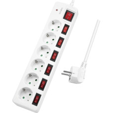 Logilink Listwa zasilająca LogiLink LogiLink 6 gniazd 1.5m biała