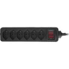 Inline Listwa zasilająca InLine InLine® Power strip SWITZERLAND, 6-way, with switch, 1.5m, black
