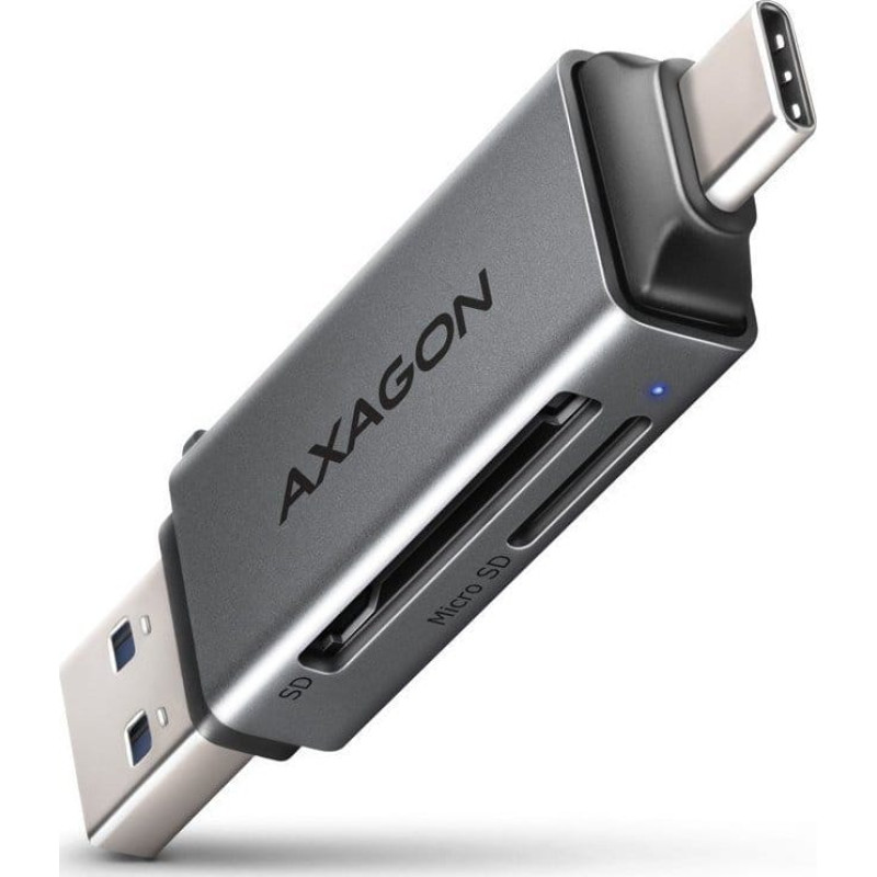Axagon Czytnik Axagon CRE-DAC Czytnik kart zewnętrzny USB3.2 Gen 1 Type-C + Type-A SD/microSD