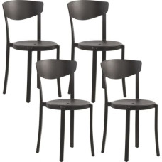 Shumee Zestaw 4 krzeseł do jadalni czarny VIESTE