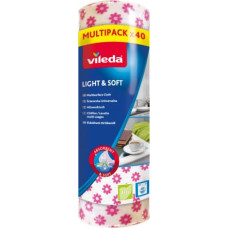Vileda Multisurface cloth Vileda Light & Soft in roll 40 pcs (white with flowers)