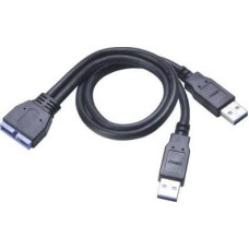 Akasa USB zew. - USB wew., 0.3m, Czarny (AKCBUB1230BK)